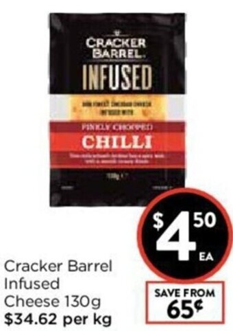 Foodworks Cracker Barrel Infused Cheese 130g offer