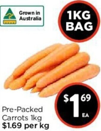 Foodworks Pre-Packed Carrots 1kg offer