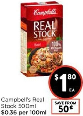 Foodworks Campbell's Real Stock 500ml offer
