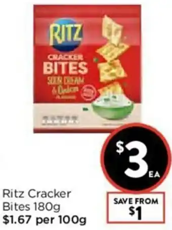 Foodworks Ritz Cracker Bites 180g offer