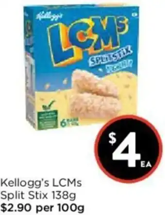 Foodworks Kellogg's LCMs Split Stix 138g offer