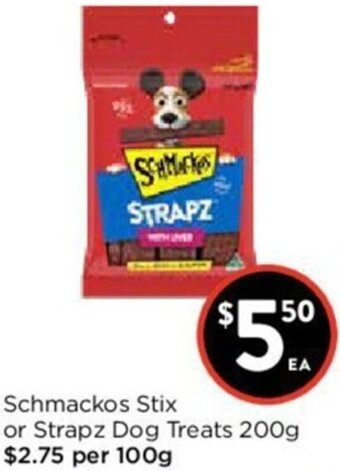 Foodworks Schmackos Stix Or Strapz Dog Treats 200g offer