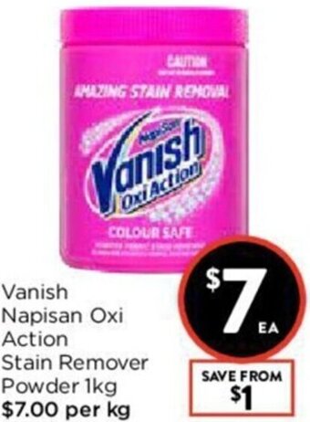 Foodworks Vanish Napisan Oxi Action Stain Remover Powder 1kg offer