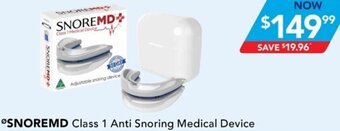 Amcal Pharmacies Snoremd Class 1 Anti Snoring Medical Device offer