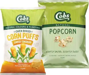 Woolworths Cobs Popcorn, Popu2019d Chips or Corn Puffs 80-120g offer