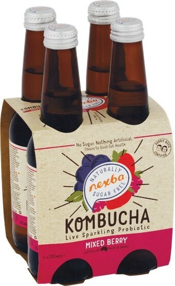 Woolworths Nexba Kombucha or Apple Cider Vinegar 4 x 330ml offer