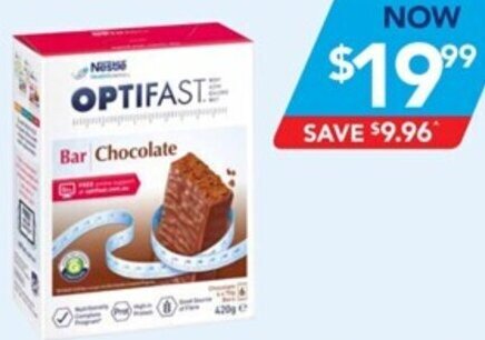 Amcal Pharmacies Optifast VLCD Bar Chocolate 6x70g, offer