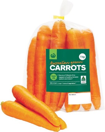 Woolworths Australian Carrots 1 kg Pack offer