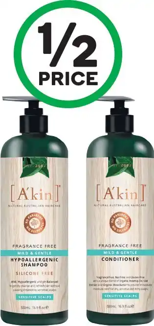 Woolworths Au2019kin Shampoo or Conditioner 500ml offer