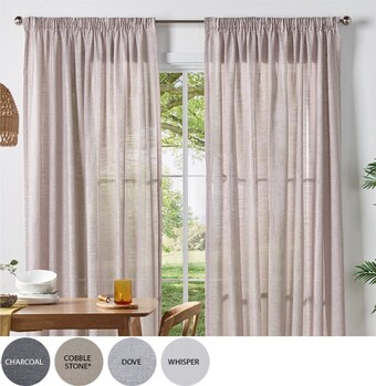 40% off Neutrals Sheer Pencil Pleat Curtains