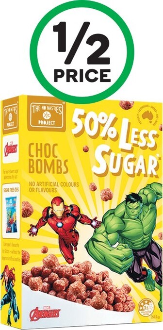 Woolworths The No Nasties Project 50% Less Sugar Cereal Range 285g offer