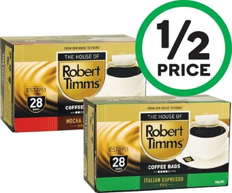 Woolworths Robert Timms Coffee Bags Pk 28 offer