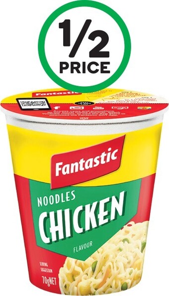 Woolworths Fantastic Noodles Cup or Bowl 70-85g offer