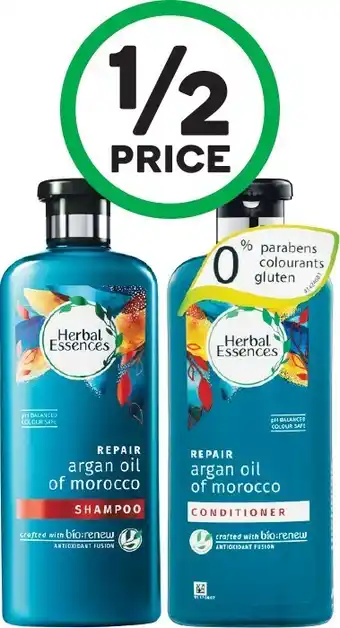 Woolworths Herbal Essences Repair Argan Oil Shampoo or Conditioner 400ml offer