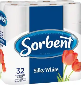 Woolworths Sorbent Toilet Tissue Pk 32 offer