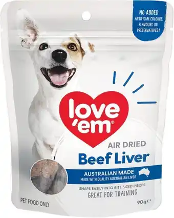 Woolworths Loveu2019em Liver Dog Treats 90g offer