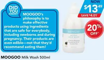 Amcal Pharmacies Mooga Milk Wash 500ml offer