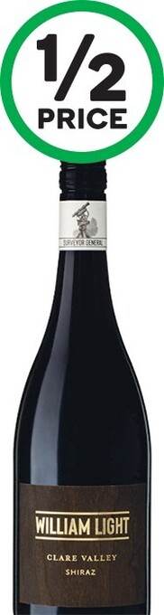 Woolworths William Light Clare Valley Shiraz 750ml offer