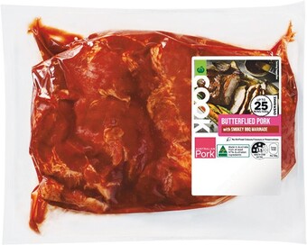 Woolworths Woolworths COOK Butterflied Pork with Smokey BBQ Marinade offer