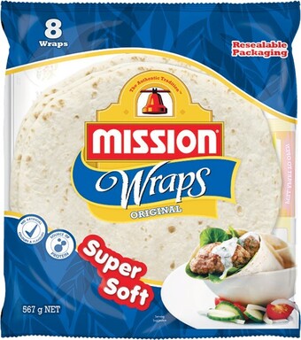 Woolworths Mission Wrap Varieties 425-567g Pk 6-8 offer