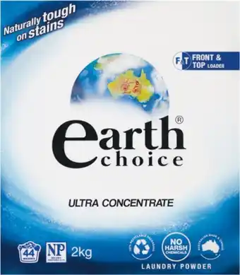 Woolworths Earth Choice Laundry Powder Top & Front Loader 2 kg offer