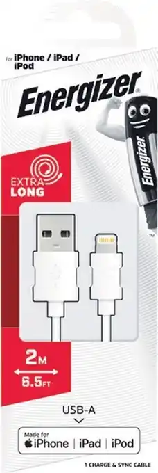 Woolworths Energizer iPhone Lightning Cable White 2 Metre offer