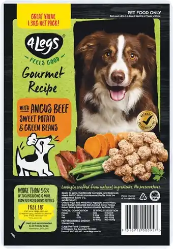 Woolworths 4 Legs Gourmet Beef Meatballs 1.3 kg offer