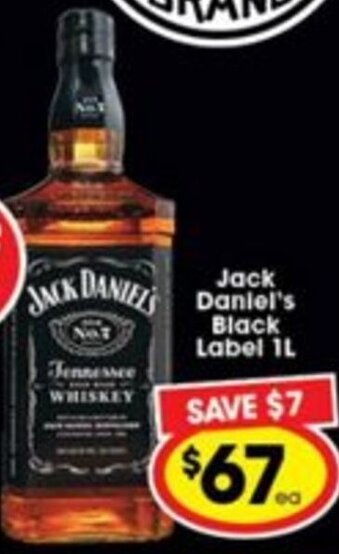Ritchies Jack Daniel's Black Label 1L offer