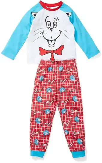 BIG W Dr. Seuss Kids Cat In The Hat Pyjamas - Red & Blue offer