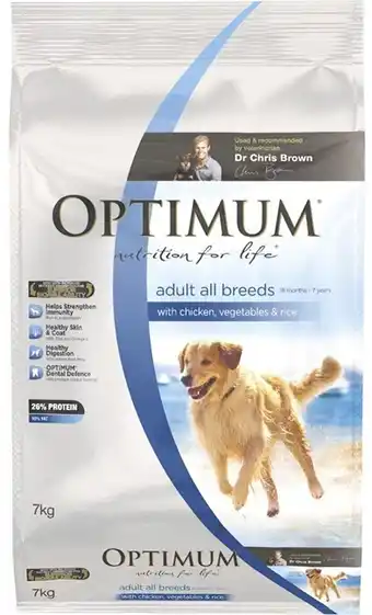 BIG W Optimum Adult All Breeds Dog Food 7kg - Chicken, Vegetables & Rice offer