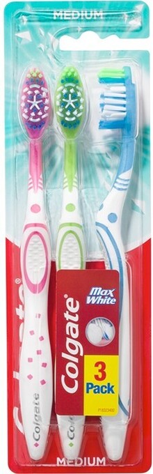 BIG W Colgate Max White Medium Manual Toothbrush 3 Pack offer