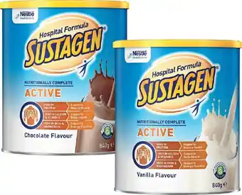 Sustagen Hospital Formula Active Chocolate or Vanilla Flavour 840g