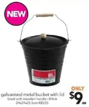Cheap as Chips Galvanised Metal Bucket With Lid KB235 offer