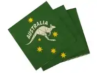 Serviettes - Luncheon, Australian Green & Gold 20 pk