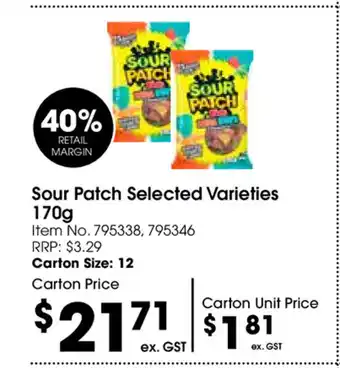 Sour Patch Selected Varieties 170g