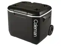 BCF Coleman Wheeled Cooler 57L Leak-Resistant Black offer