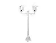 LivingStyles Italian Made Chester 149cm Aluminium IP43 Exterior Tw- Head Fancy Post Light - White offer