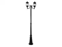 LivingStyles Italian Made Vienna 235cm Aluminium IP43 Exterior Triple Heads Fancy Post Light - Black offer