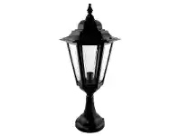 LivingStyles Italian Made Turin Small Aluminium IP43 Exterior Pillar Lantern - Black offer