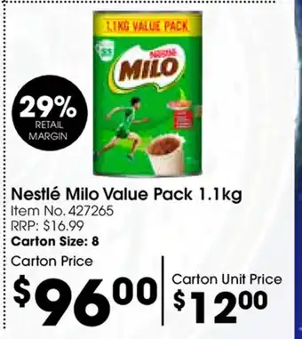 Nestlé Milo Value Pack 1.1kg