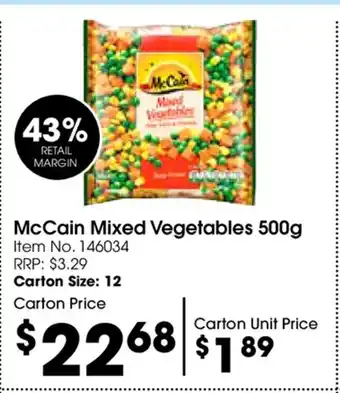 Campbells Wholesale McCain Mixed Vegetable 500g offer
