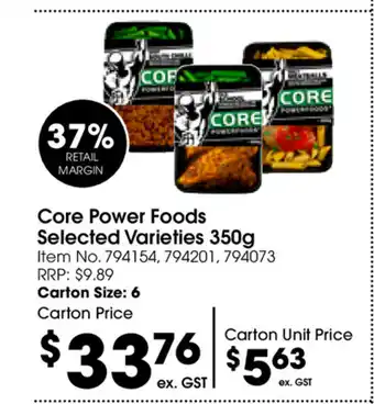 Campbells Wholesale Core Power Foods Selected Varieties 350g offer