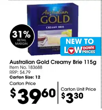 Australian Gold Creamy Brie 115g