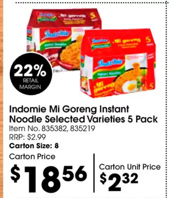 Campbells Wholesale Indomie Mi Goreng Instant Noodle Selected Varieties 5 Pack offer