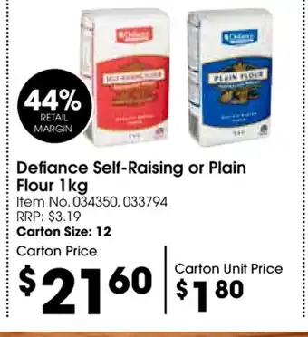 Campbells Wholesale Defiance Self-Raising or Plain Flour 1kg offer