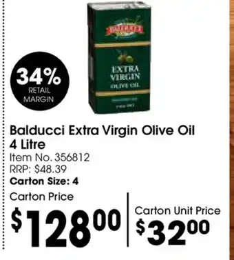 Balducci Extra Virgin Olive Oil 4 Litre