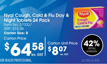 Campbells Wholesale Nyal Cough, Cold & Flu Day & Night Tablets 24 Pack offer