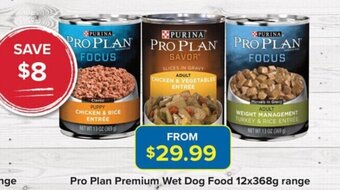 PetO Pro Plan Premium Wet Dog Food 12x368g Range offer