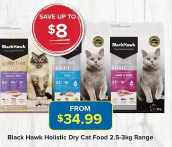 PetO Black Hawk Holistic Dry Cat Food 2.5-3kg Range offer