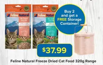 PetO Feline Natural Freeze Dried Cat Food 320g Range offer